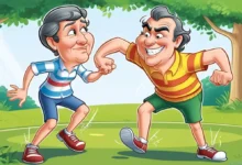 Featured image—two animated characters standing still, trying hard not to move because whoever moves first is gay!